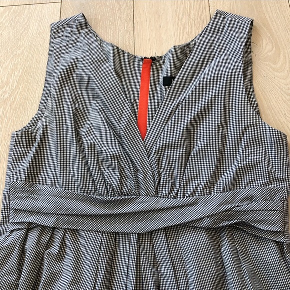 Lida Baday Gingham V Neck Dress in Black & White Size 4 - Picture 5 of 13